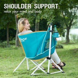 PORTAL Hammock Camping Chair Folding Rocking Chair Portable Swinging Chair with Cup Holder for Outdoor Lawn Backyard Patio Car Camp Sports Concerts,Support 350 lbs