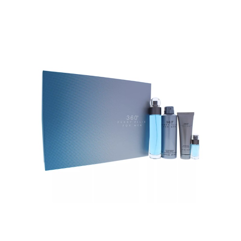 Perry Ellis 360 for Men-4 Pc Set 3.4oz EDT Spray,