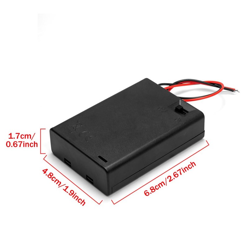 LampVPath (Pack of 4 3AA 4.5V Battery Holder with Switch,