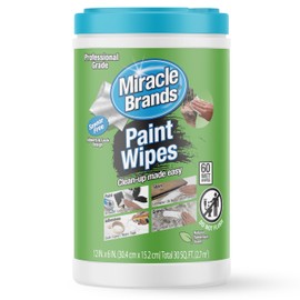 MiracleWipes for Paint Prep & Cleanup, Remove Tough Grime Build-Up, Wet Paint, Caulking, Epoxy, Colorant, and more from Hands, Surfaces, & Tools - 60 Count
