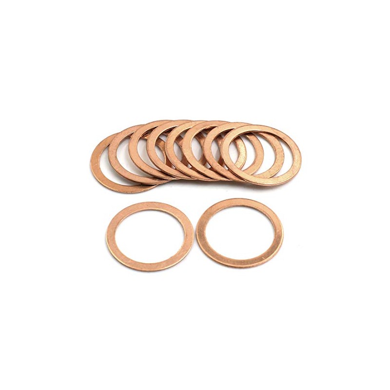 X AUTOHAUX 10pcs 25mm Inner Diameter Copper Washers Flat Sealing
