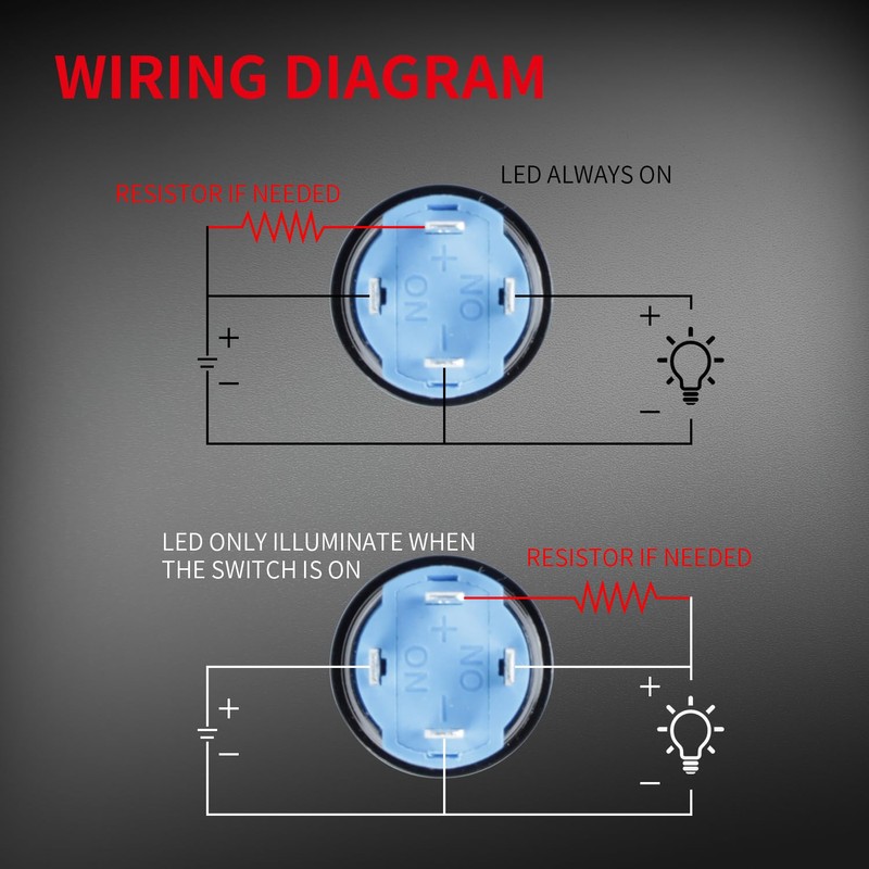 DaierTek 6Pcs Mini Round Waterproof Push Button Switch 12mm ON
