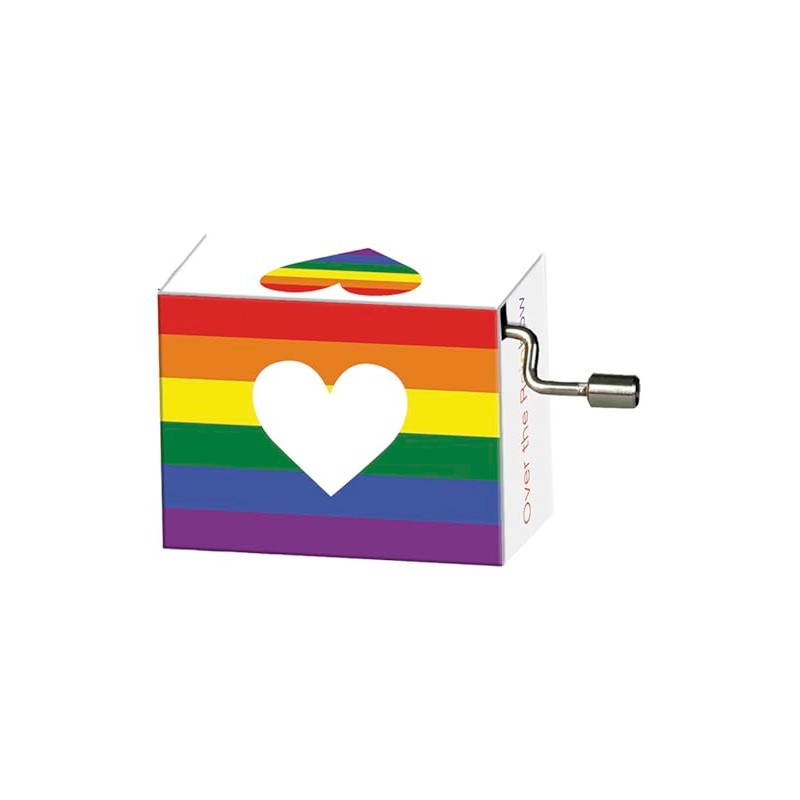 Fridolin Over the Rainbow Music Box - Rainbow with Heart