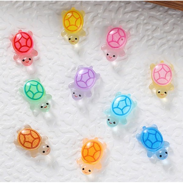 100 Pcs Mini Resin Glow in The Dark Turtles, Mini