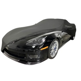 C6 Corvette Indoor Car Cover Ultraguard Stretch Satin - Dust Proof Full Cover - The Ultimate Custom Fit for 2005-2013 C6, Grand Sport, ZR1, Z06 Corvettes (Medium Gray)