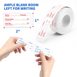 2 Rolls 1200 Pieces Removable Food Stickers, Easy Peel Off Food Freezer Lables, Perfect for Labeling and Organizing, Reminder Food Storage Labels