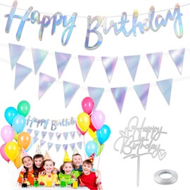 Happy Birthday Garland Colourful Happy Birthday Banner Garlands Birthday Glitter/Metallic for Birthday Party Birthday Party Birthday Banner Baby Shower Adults and Children
