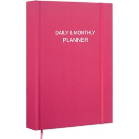Daily & Monthly Planner for 2025 or Anytime - ADHD Planner Two Pages Per Day, Daily Planner Undated to Increase Focus, Eliminate Overwhelm, Achieve Your Biggest Goals, 5.8'' × 8.3'', Pink