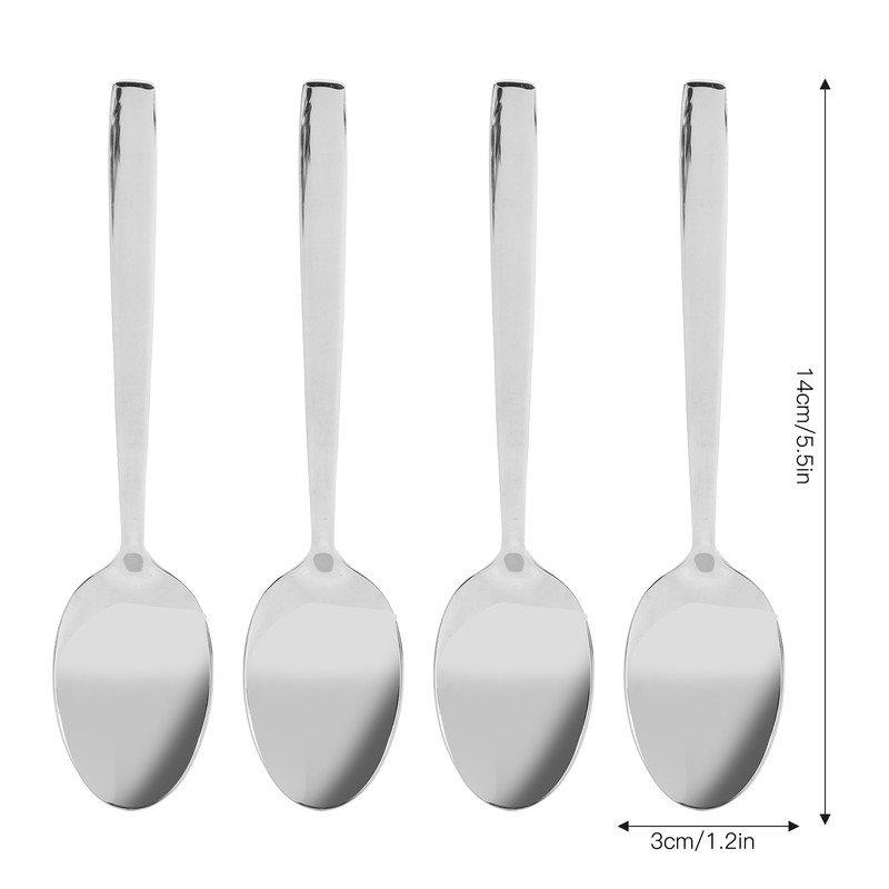 12Pcs Long Handle Dessert Spoon 316 Stainless Steel Soup Coffee