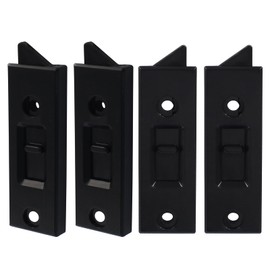 Kyuionty Window Latch Locks Replacement Window Parts and Hardware, Plastic Spring Loaded Sliding Window Tilt Latch for Home Window Accessories, Pack of 4 (Black)