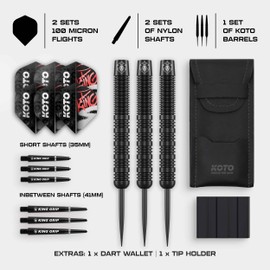 KOTO - Tribute Darts 18 Gram, Black, Incl. KOTO Flights, Shafts & Dart Case