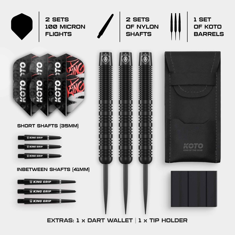 KOTO - Tribute Darts 18 Gram, Black, Incl. KOTO Flights,