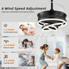 Retractable Ceiling Fan with Lights,Dimmable,6 speeds,DC Motor,36 inch Modern DIY