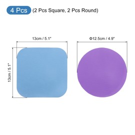 sourcing map 4Pcs Rubber Jar Opener Grippers Pads, Heat-Insulated Grippers Pads (Blue Purple)