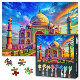 Taj Mahal Jigsaw Puzzles for Adults 1000 Pieces - Beautiful Taj Mahal for Relaxation and Creativity for Art Enthusiasts Challenging Puzzle 1000 Pieces for Adults, Artistic Puzzle Games 27.5" x 19.6"