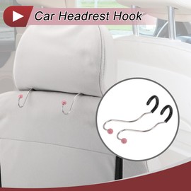 HEROFFIX Pack of 2 for Purses and Bags, Umbrella etc. Car Headrest Hooks Heavy Duty Car Back Seat Organiser Hooks Pink Rhinestones 11.5cm x 3.2cm