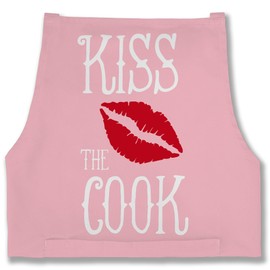 Shirtracer - Apron - Cooking Apron Funny - Kiss the Cook, 6 Pink