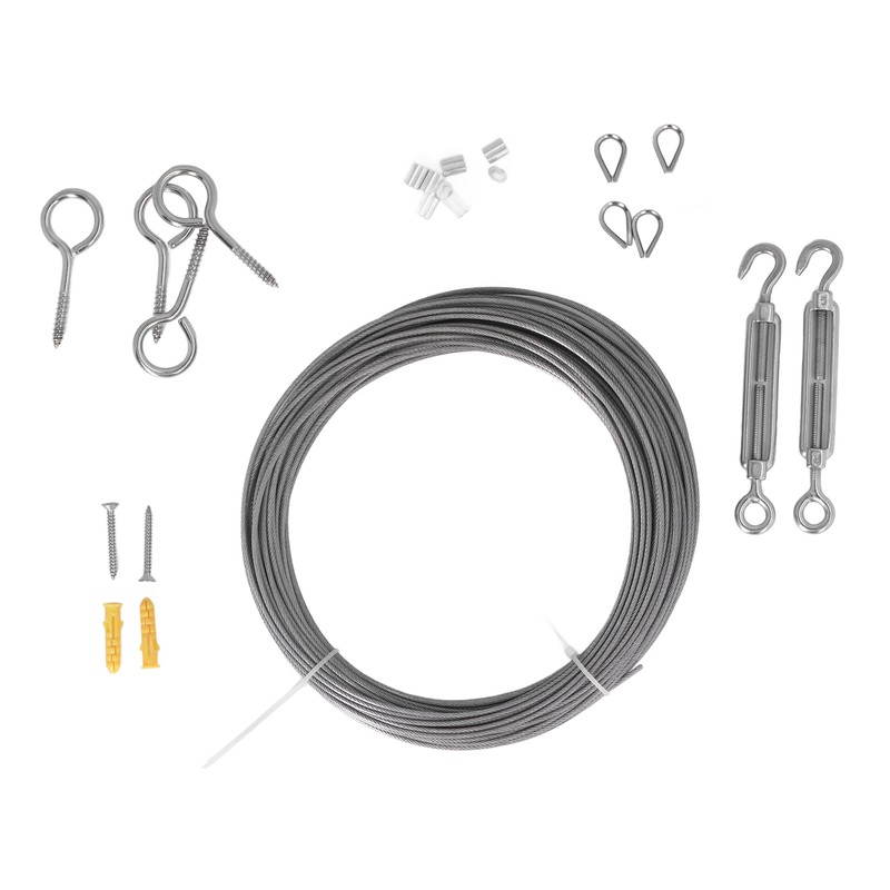Stainless Steel Wire Rope Set Rust Proof Prevent Corrosion PVC