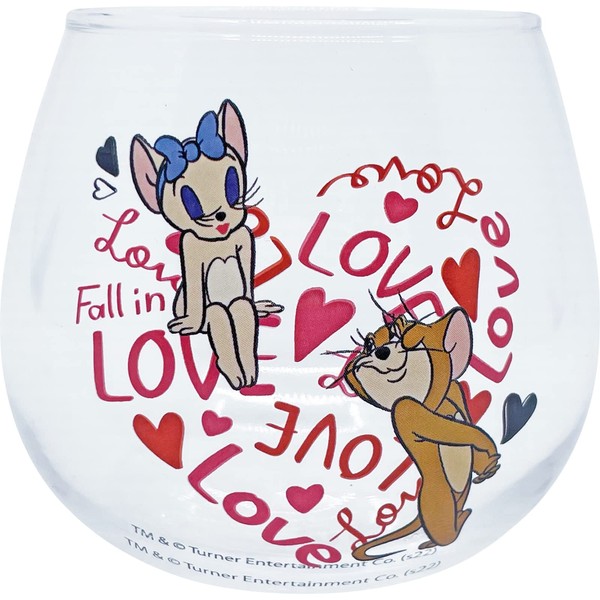 Sunart SAN3857-2 Tom and Jerry Jerry & Cherry Swaying Tumbler Glass, Approx. 9.4 fl oz (290 ml), Love, Made in Japan