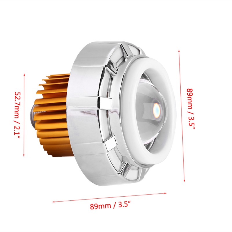Motorcycle LED Headlight Projector Lens Dual Angel & Devil Eye