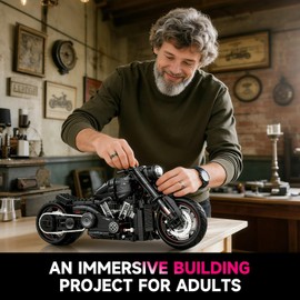 JTBBOY 1:5 Scale Motercycle Big Building Set, Scale Model Car Gift for Adults, Authentically Detailed Build and Display Model, for Home or Office Décor(2392PCS)