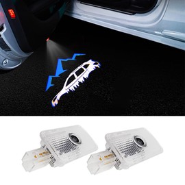 2 pcs Non-Fading LED Car Door Logo Lights Courtesy Projector Laser Welcome Light Ghost Shadow Forester Accessories Puddle lamp Compatible with Forester Outback Accessories (Blue Mountains-HD)