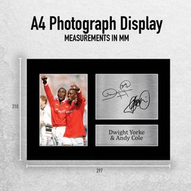 HWC Trading A4 Dwight Yorke & Andy Cole Gifts Printed Signed Autograph Picture for Fans and Supporters - A4