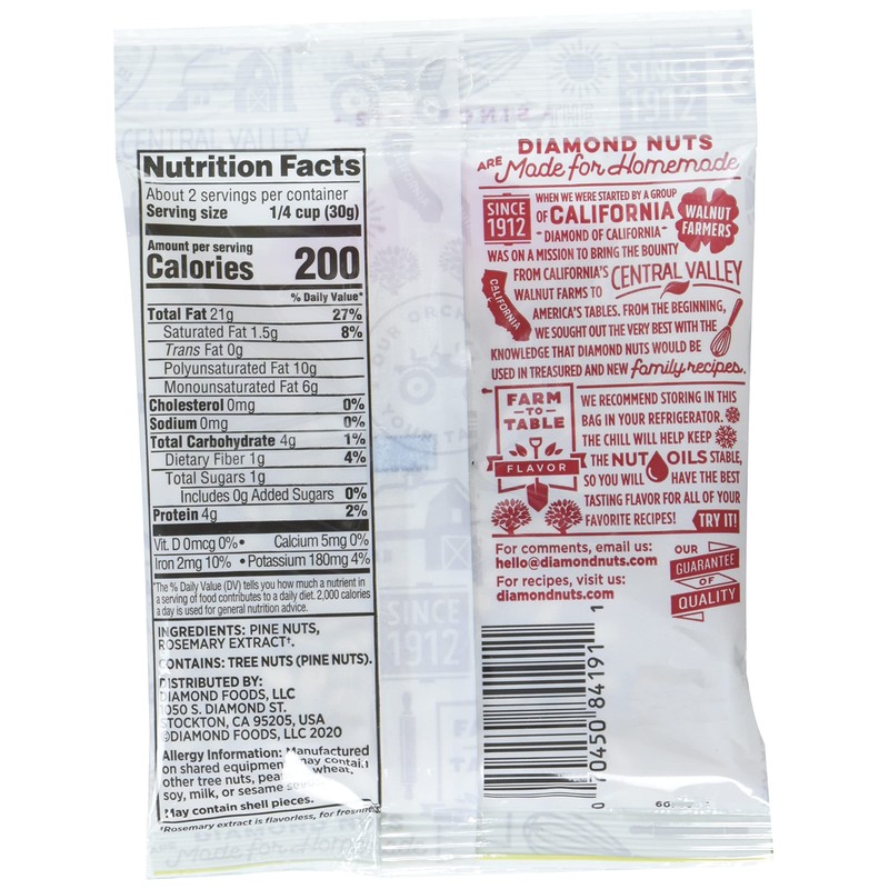 Diamond of California Pine Nuts, 2.25 oz (12 Pack)