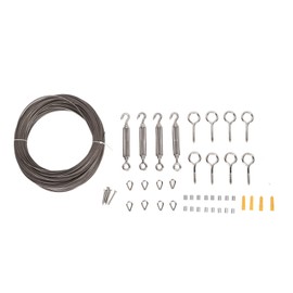 304 Stainless Steel Wire Rope Set with Hook Ring Screws Garden Cable Hanging Hardware Kit