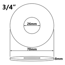 26 mm 3/4 Inch BSP Gold Painted Steel Valve Tap Pipe Cover 8 mm High