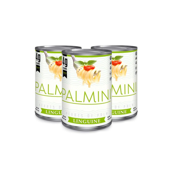 Palmini Low Carb Linguine | 4g of Carbs | As Seen On Shark Tank | Hearts of Palm Pasta (14 Ounce - Pack of 3)