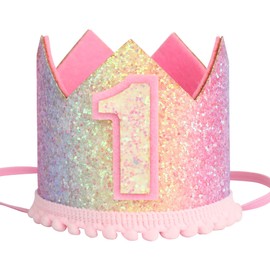 KINNO Birthday Crown 1st Birthday Party, First Birthday Hat Party Decor for Baby Show, Pet Photo Props
