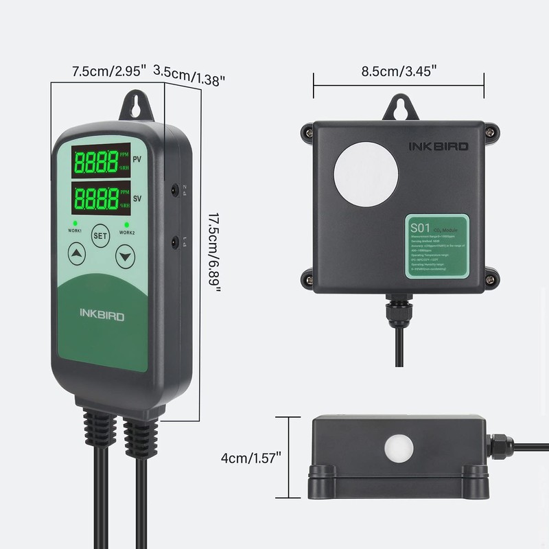 Inkbird CO2 Controller ICC-500T With Sensor for Grow Room, Greenhouse,