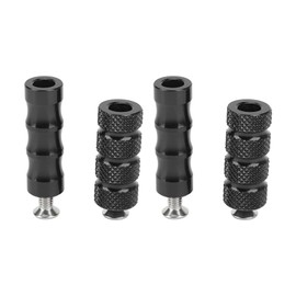 2 Pairs Motorcycle Gear Lever Foot Pegs, CNC Brake Lever Foot Pedal, Black Non-Slip Knurled Gear Lever Peg, Process Coating, Precise Fit, M6 Brake Pedal for 6 mm Mounting Screws Motorcycle