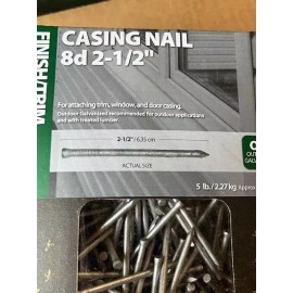 Huttig- Grip Casing Nails 8d 2 1/2" 5 lb. Bx. Outdoor Galvanized Finish/Trim