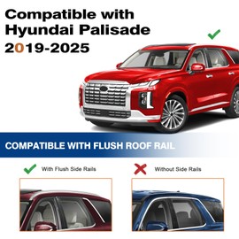 Wonderdriver Roof Rack Cross Bars 220lbs Compatible with 2019-2025 Hyundai Palisade SE SEL XRT Limited Calligraphy,Heavy Duty Aluminum Lockable Crossbars Black Luggage