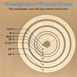 Extra-Large Wreath Frame 24-inch Diameter, Pack of 2 Wood Wreath Forms, Wood Rings for Crafts & Door Wreath with Lights, by Woodpeckers