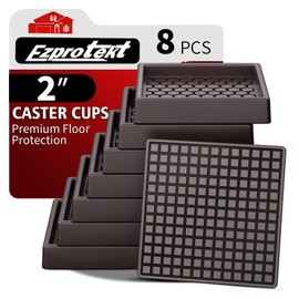 Ezprotekt Non Slip Furniture Pads, 12 Pcs 2" Anti Skid Rubber Furniture Caster Cups, Anti-Slip Furniture Coasters for Hardwood Floors, Anti Slide Floor Protectors for Bed Couch Stoppers (Brown)