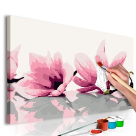 murando - Painting by Numbers Flowers Magnolia 60 x 40 cm Painting Set with Wooden Frame on Canvas for Adults Children Painting Hand-Painted Kit DIY Gift Decoration n-A-0339-d-a
