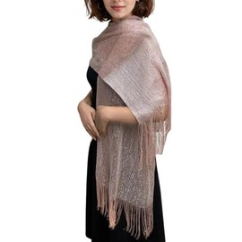 Women Shawls and Wraps for Evening Dresses Lightweight Dressy Shawls for Party Wedding Birthday Anniversary (Pink)