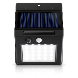 CSL - LED Solarlampe für Außen mit Bewegungsmelder - Solarleuchte mit Akku 1200mAh – IP54 – 20 SMD-LEDs - Sensor Reichweite bis 5m – 250 Lumen – 6500K