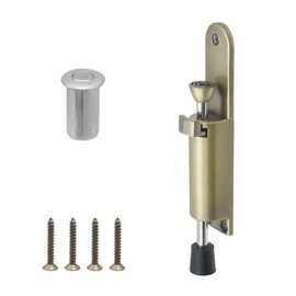 MY MIRONEY Antique Bronze Kickdown Door Stopper Spring Loaded Foot Pedal Door Stop Heavy Duty Telescopic Step On/Off Door Stopper Door Bolt Lock with Rubber Tip