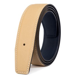 Titiroa Replacement Belt Cowhide Genuine Leather Reversible Belt Strap For Women/Men Width 32MM Length 105CM Royal Blue/Apricot