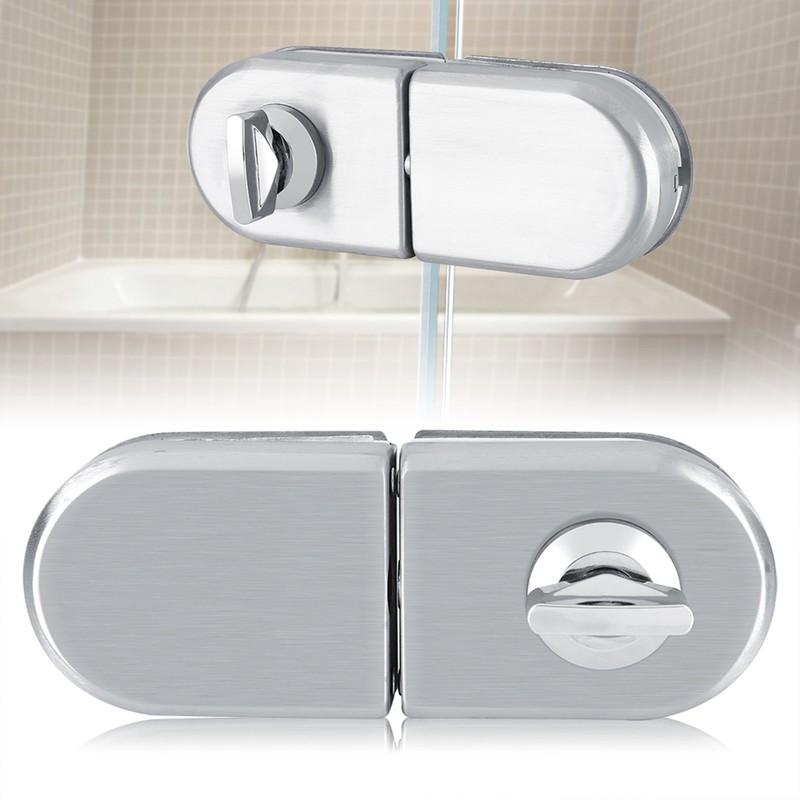 Stainless Steel 10~12mm Glass Door Lock Rotary Knob Open/Close Home