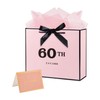 60th Birthday Gift Bag Pink with Tissue Paper
