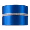 Large Modern Decorative Blue and Silver Diamante Jewel Effect Polycotton