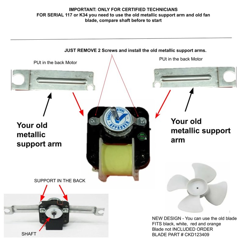 GLOB PRO SOLUTIONS 4389142 Fits Refrigerator Evapaporator Motor Fan WP4389142.