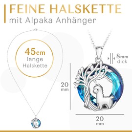 Engelshof Necklace with Alpaca Gift for Women and Girls Alpaca Chain Made of 925 Stirling Silver or Gold Jewellery Alpaca Pendant Llama Necklace, Sterling Silver
