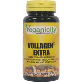 Veganicity Vollagen Extra : Vegan Collagen, Skin, Hair and Joint Supplement : 60 Vegan Capsules, in a Planet-Friendly 99% Recycled Pot