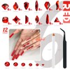 qiipii 2052Pcs Red Nail Rhinestones 72 Multi Shapes Siam Red